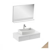 Spogulis Ravak Formy 800, ar gaismu, stiprināms, 80 cm x 72 cm, ozola krās.