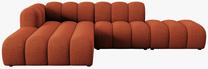 Kampinė sofa Micadoni Lupine Chenille, oranžinė sp., kairinė, 294 x 175 cm x 70 cm