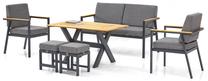 Lauko baldų komplektas Kalune Design Daisy, antracito sp., 5 vietų