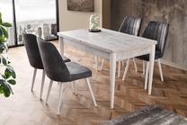 Stalas Kalune Design Ahþap Kelebek 1236, balta sp./juoda sp., 80 cm x 130 cm x 75 cm