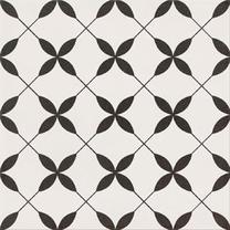 Flīzes, akmens Cersanit Patchwork Black 5902115769504, 29.8 cm x 29.8 cm, balta krās./melna krās.