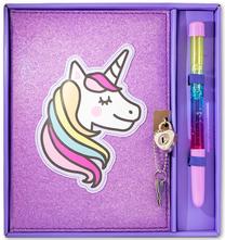 Bērnu dienasgrāmata Stnux Unicorn Glitter Diary, violeta krās.