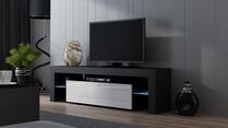 ТВ стол Pro Meble Milano 160, белый цв./черный цв., 160 см x 35 см x 45 см