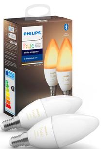 Lemputė Philips Hue Hue LED, 2200 - 6500 °K, E14, 6 W, 470 lm, 2 vnt.