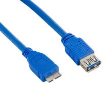 Laidas 4World USB 3.0 A female, Micro USB 3.0 B male, 4 m, mėlyna sp.