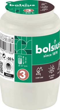 Žvakė, žvakės įdėklas Bolsius, 50 h, 152 g, balta sp.