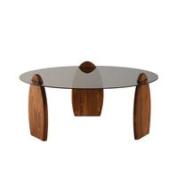 Kavos staliukas Kalune Design Surf, pilka sp./kaštonų ruda sp., 90 cm x 90 cm x 41 cm