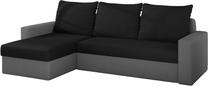 Kampinė sofa Livio Alova 04, Alova 10, juoda sp./pilka sp., 150 x 237 cm x 90 cm