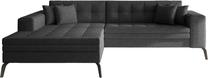 Kampinė sofa Solange Inari 96, tamsiai pilka sp., kairinė, 196 x 292 cm x 80 cm