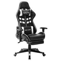 Spēļu krēsls VLX With Footrest 20515, 61 x 67 x 123 - 133 cm, balta krās./melna krās.