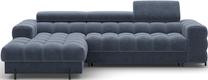 Kampinė sofa - lova Felro Aura 40, mėlyna sp., kairinė, 181 x 285 cm x 93 cm