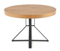 Stalas išskleidžiamas Mercy, ąžuolo sp./juoda sp., 120 - 160 cm x 120 cm x 80 cm