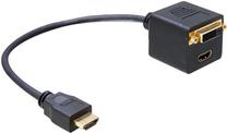 Adapteris Delock HDMI, DVI-25-pin female + HDMI female, 0.2 m, juoda sp.