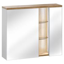 Pakabinama vonios spintelė su veidrodžiu Hakano Boneville With Mirror, ąžuolo sp./balta sp., 20 cm x 80 cm x 70 cm