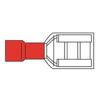Vadu savienojums Electraline, 6,35 mm², sarkana krās., 10 gab.