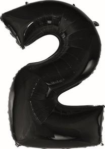 Фольгированный шар цифра GoDan Beauty & Charm Nr. 2 (92cm), черный цв.