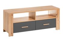ТВ стол Meble Okmed Vega, дубовый цв./графитовый цв., 125 см x 38 см x 50.5 см