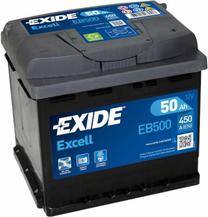Akumuliatorius Exide Excell EB500, 12 V, 50 Ah, 450 A