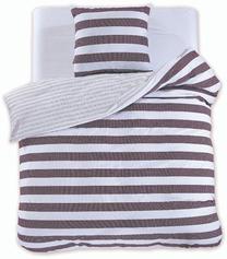 Patalynės užvalkalų komplektas DecoKing Diamond, rudas/baltas, 155 x 220 cm