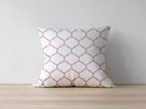 Dekoratyvinės pagalvėlės užvalkalas Mioli Decor 1186, balta sp./rožinė sp., 43 cm x 43 cm