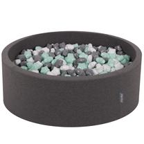 Бассейн с шариками KiddyMoon, ⌀ 90 см, 300 шт, белый цв. мятный (mint) цв.