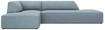 Stūra dīvāns Micadoni Home Ruby Modular 4 Seats, gaiši zila krās., kreisais, 273 x 180 cm x 69 cm