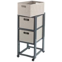 Hoiukapp, esemete hoidmiseks Rotho 1165490002, antratsiit v./beež v./liivakarva pruun v., 37.5 x 32.5 x 71.2 cm