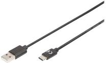 Kabelis Digitus USB - USB-C AK-300154-018-S USB, USB-C, 1.8 m, melna krās.