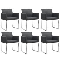 Krēslu komplekts VLX 275581, tumši pelēka krās., 62 cm x 55 cm x 79 cm, 6 gab.