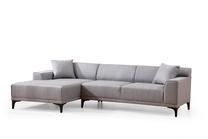 Kampinė sofa Hanah Home Petra 560ARE1603, šviesiai pilka sp., kairinė, 250 x 145 cm x 69 cm