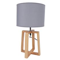 Galda stāvlampas Home4you Wooden DH07190, E14, 40W, gaiši pelēka krās./brūna krās.