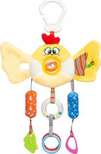 Rotaļlietas ratiem Sensillo Colorful Bird, dzeltena krās.