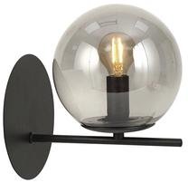 Valgusti seinale CristalRecord Boston, E14, 1 x 25 W, tumehall v. / must v., 15 x 15 cm