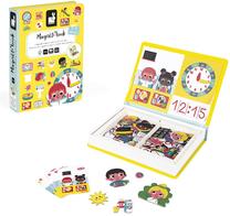 Magnetinis žaislas Janod Magneti Book Learn To Tell the Time, 26 cm, įvairių spalvų