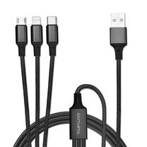 Кабель 4smarts 3 in 1 USB - USB-C/Micro-USB/Lightning USB, USB-C/Micro-USB/Lightning, 1 м, черный цв.