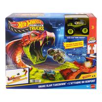 Automobilių trasa Mattel Hot Wheels Monster Trucks Snake Slam Takedown JJN44, įvairių spalvų