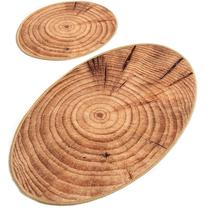 Vonios kilimėlių rinkinys Foutastic Wood 359CHL1534, ruda sp., 100 cm x 60 cm