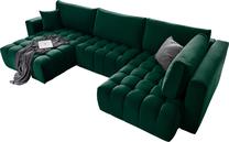 Kampinė sofa Bonito Loco 35, tamsiai žalia sp., kairinė, 170 x 340 cm x 92 cm