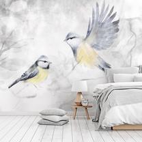Fototapete Artgeist Watercolor Tit, 175 cm x 250 cm