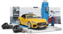Набор игрушечных машин Bruder AUTOSERVISE 4080202-1753, 1:16, желтый цв.