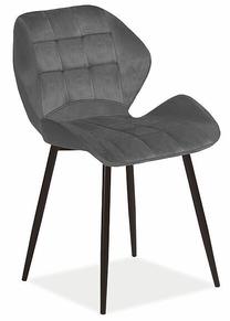 Valgomojo kėdė Loft Hals Velvet, juoda sp./pilka sp., 51 cm x 39 cm x 81 cm