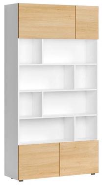 Black Red White Muro Shelf 80x202x32cm White/Polish Oak Right