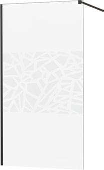 Dušo sienelė Mexen Kioto Walk-In, 130 cm x 200 cm, balta sp./juoda sp./grūdintas