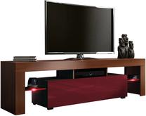 ТВ стол Pro Meble Milano 160, красный цв./ореховый цв., 160 см x 35 см x 45 см
