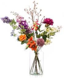 Dirbtinių gėlių puokštė VLX Flower Bomb, įvairių spalvų, 110 cm x 50 cm