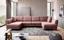 Kampinė sofa Larco Lukso 24, rožinė sp., 191 x 362 cm x 90 cm