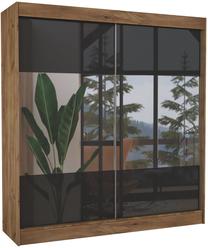 Spinta ADRK Tamos, juoda sp./ruda sp., 61 cm x 200 cm x 215 cm, su veidrodžiu