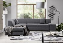 Kampinė sofa Porto Monet 95, pilka sp., kairinė, 278 x 217 cm x 74 cm