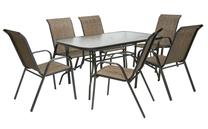 Lauko baldų komplektas Home4you Dublin, rudas, 6 vietų