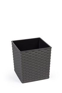 Gėlių vazonas Lamela Rattan 596-50, plastikinis, Ø 30 cm, pilka sp.